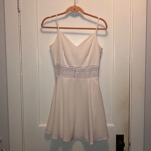 Charolette Russe White Dress with Lace Detailing